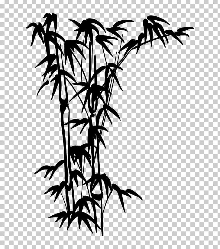 Tropical Woody Bamboos Wall Decal Drawing PNG, Clipart, Art, Bamboo, Bambu, Black And White, Branch Free PNG Download