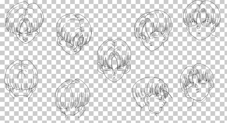 Trunks Goten Goku Gohan Sketch PNG, Clipart, Anime, Art, Artwork, Black And White, Cartoon Free PNG Download