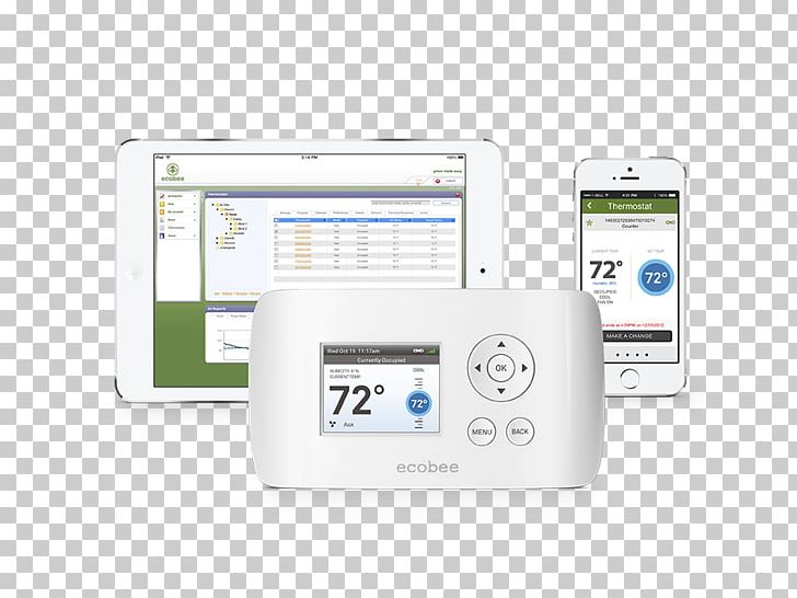 Smart Thermostat Energy Management System Ecobee PNG, Clipart, Brand, Control System, Ecobee, Ecobee Ecobee3, Electronic Device Free PNG Download