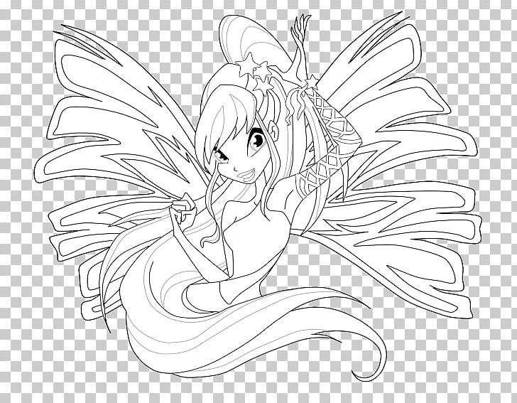 Stella Bloom Flora Tecna Sirenix PNG, Clipart, Black And White, Bloom, Bloom Winx, Color, Coloring Book Free PNG Download