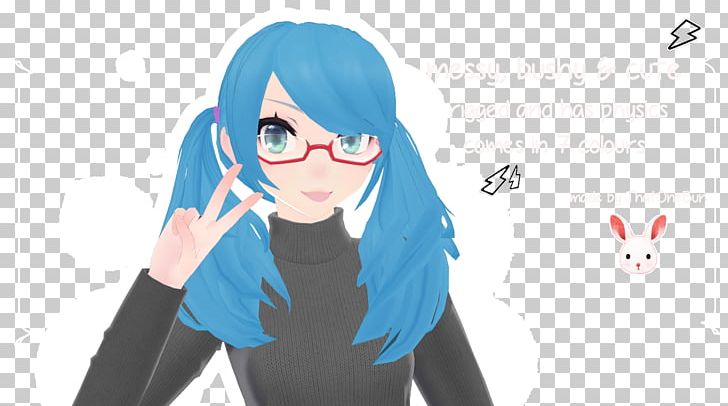 Bunches Pigtail Hair MikuMikuDance PNG, Clipart, Anime, Art, Bangs, Black Hair, Blue Free PNG Download