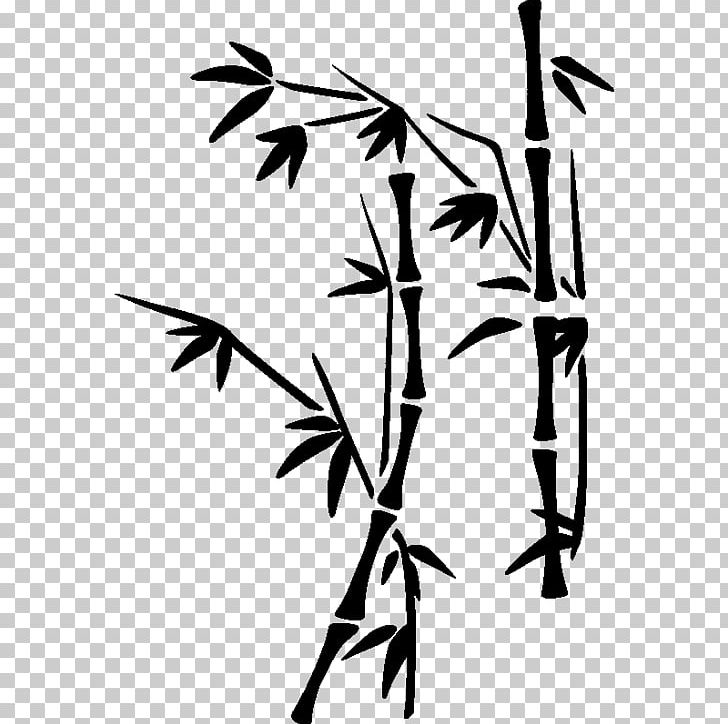 Sticker Wall Decal Tropical Woody Bamboos PNG, Clipart, Artwork, Bamboo, Bambus, Black And White, Branch Free PNG Download