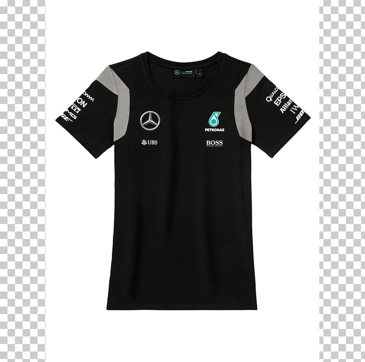 T-shirt Mercedes AMG Petronas F1 Team Polo Shirt Clothing Crew Neck PNG, Clipart, Abercrombie Fitch, Active Shirt, Angle, Black, Brand Free PNG Download