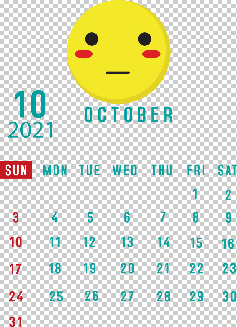 October 2021 Printable Calendar October 2021 Calendar PNG, Clipart, August, Behavior, Calendar, Emoticon, Happiness Free PNG Download