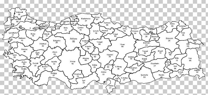 Turkey Map Coloring Book Province Number PNG, Clipart, Angle, Area, Auto Part, Black And White, Coloring Book Free PNG Download