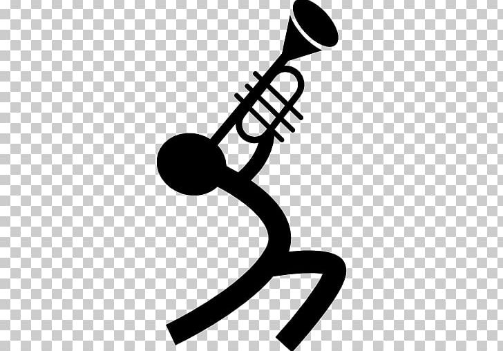 Trumpet Musician Musical Instruments Stick Figure PNG, Clipart, Art, Black, Black And White, Brass Instrument, Line Free PNG Download