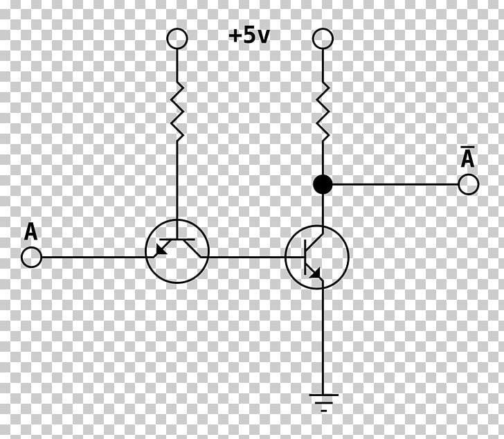 Transistor–transistor Logic Inverter Logic Gate AND Gate Integrated Circuits & Chips PNG, Clipart, And Gate, Angle, Area, Bipolar Junction Transistor, Black And White Free PNG Download