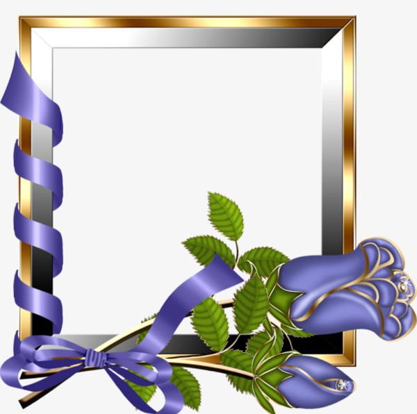 Purple Ribbon Roses Border PNG, Clipart, Border Clipart, Frame, Hand, Hand Painted, Metal Free PNG Download
