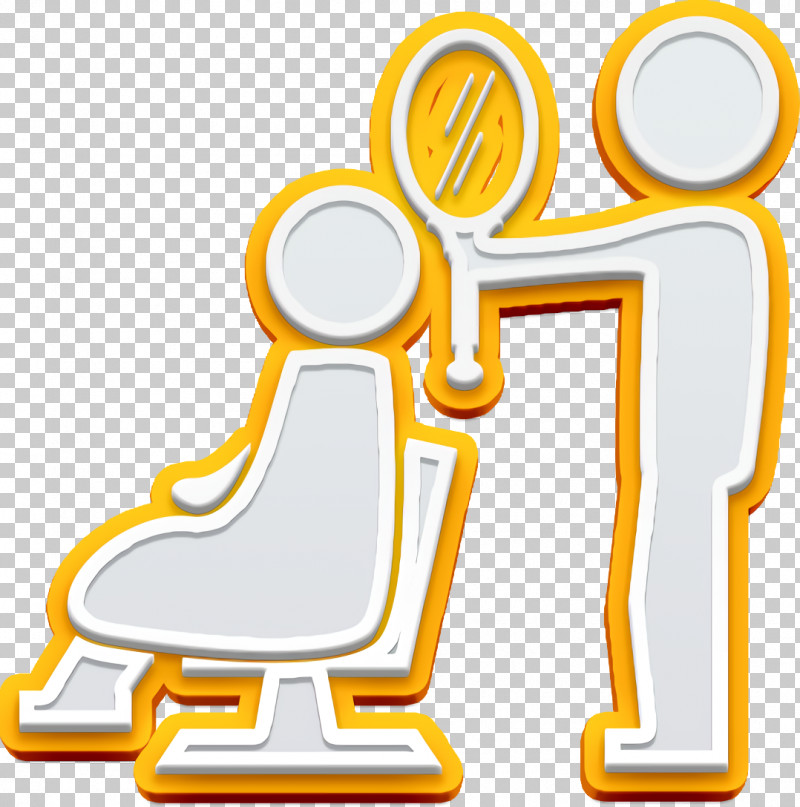 People Icon Hair Salon Icon Hairdresser Showing A Mirror To The Client Icon PNG, Clipart, Behavior, Cartoon, Geometry, Hair Salon Icon, Human Free PNG Download