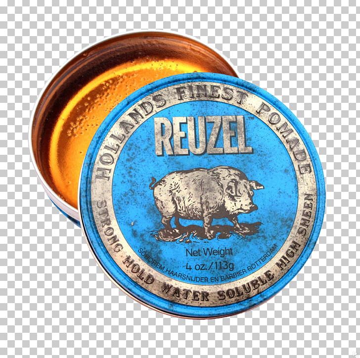 Reuzel Blue Strong Hold High Sheen Pomade Hair Styling Products Hairstyle PNG, Clipart, Badge, Barber, Beard, Coin, Crown And Stache Barber Company Free PNG Download