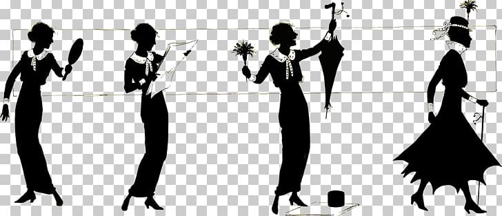 Silhouette Woman Female Drawing PNG, Clipart, Animals, Black And White, Dancing, Drawing, Dress Free PNG Download