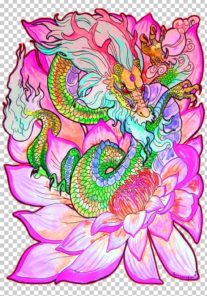 Floral Design Lotus Cars Dragon Art Watercolor Painting PNG, Clipart, Art, Creative Arts, Cut Flowers, Deviantart, Dragon Free PNG Download