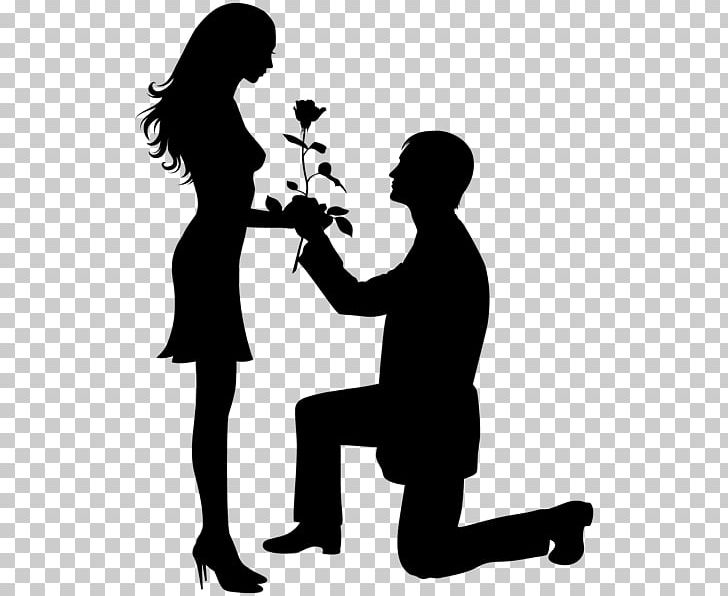 Marriage Proposal Silhouette PNG, Clipart, Animals, Art, Black And White, Computer Wallpaper, Drawing Free PNG Download