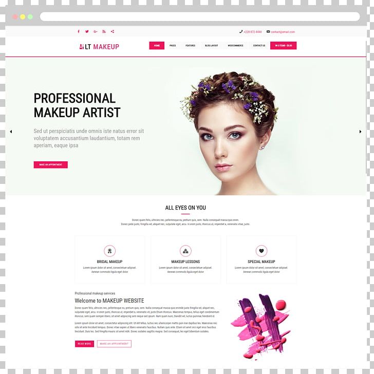 Responsive Web Design Beauty Make-up Artist Cosmetics WordPress PNG ...