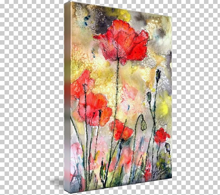 Floral Design Watercolor Painting Poppy Art Gallery Wrap PNG, Clipart, Art, Artwork, Canvas, Common Poppy, Coquelicot Free PNG Download