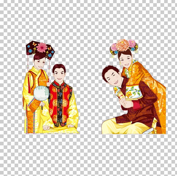 Chinese Marriage Wedding Cartoon PNG, Clipart, Ancient Costume, Apparel, Balloon Car, Bride, Cartoon Free PNG Download