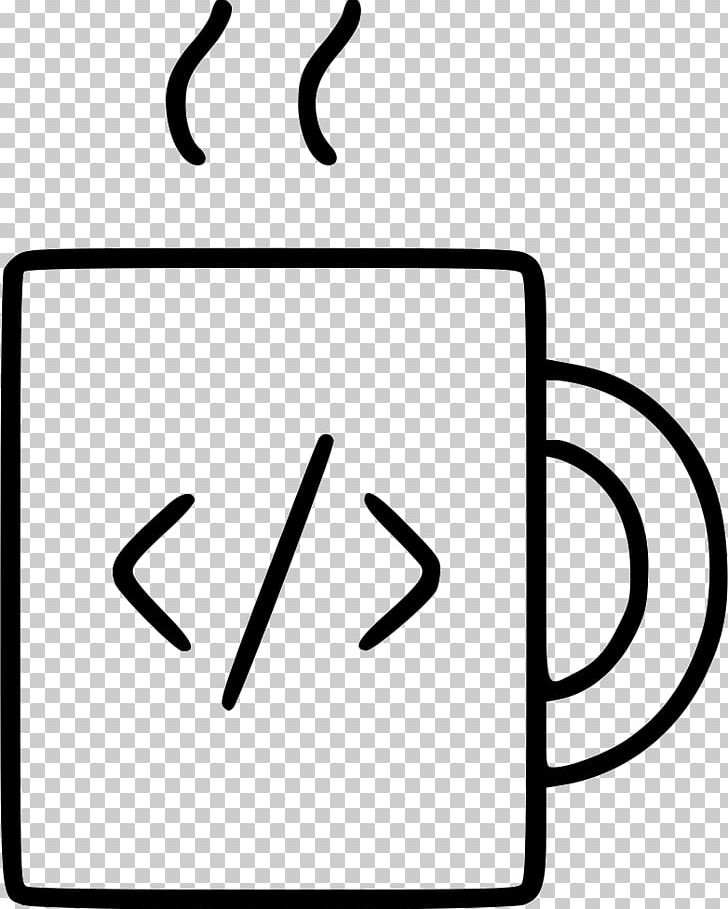 Coffee Cup Computer Icons Programmer PNG, Clipart, Angle, Area, Black, Black And White, Brand Free PNG Download