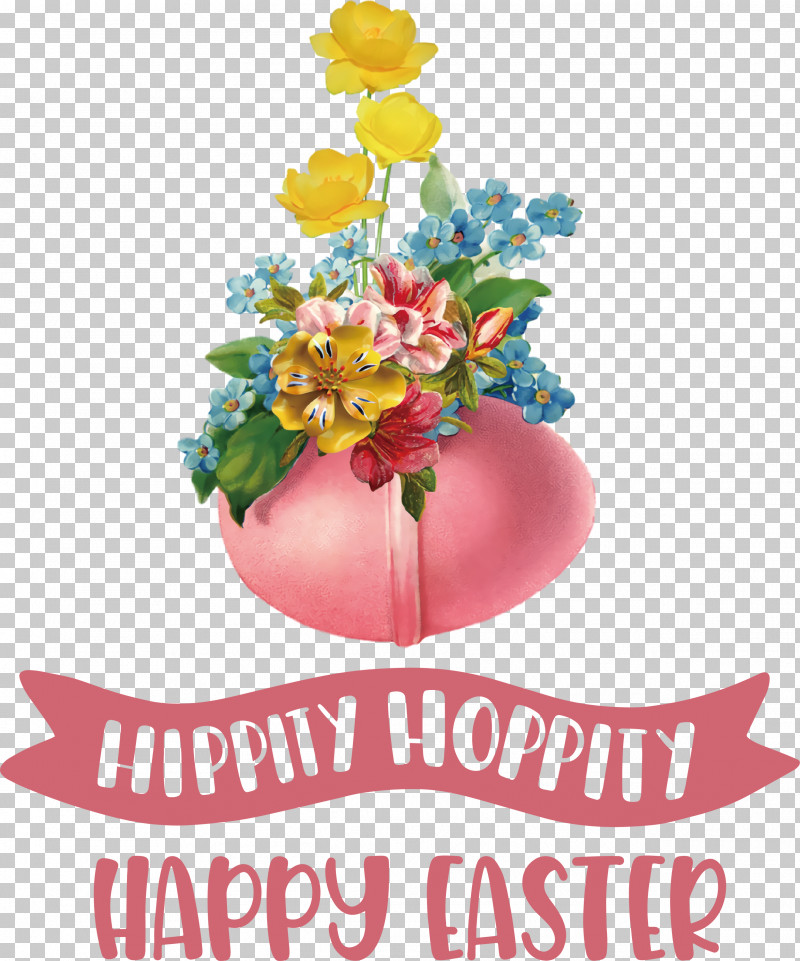 Hippity Hoppity Happy Easter PNG, Clipart, Cut Flowers, Drawing, Floral Design, Flower, Happy Easter Free PNG Download