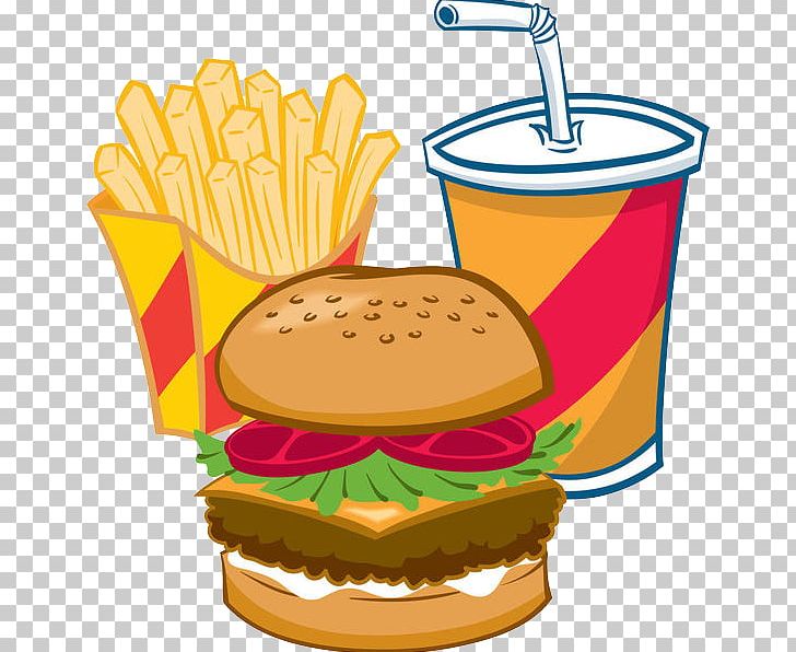 hamburger and french fries and drink