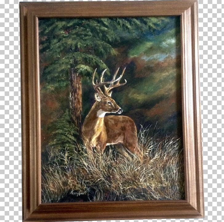 White-tailed Deer Elk Oil Painting PNG, Clipart, Acrylic Paint, Animals, Antler, Art, Canvas Free PNG Download