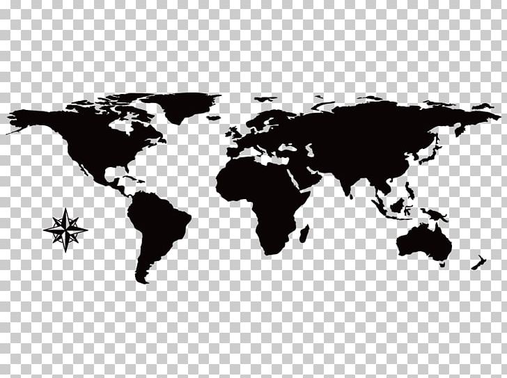 World Map Equirectangular Projection Globe PNG, Clipart, 3d Mural, Black, Black And White, Cattle Like Mammal, Computer Wallpaper Free PNG Download