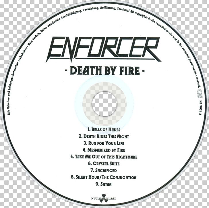 Compact Disc Enforcer Death By Fire Album Nightmare Over The UK PNG, Clipart, Album, Allmusic, Area, Beside The Dying Fire, Brand Free PNG Download
