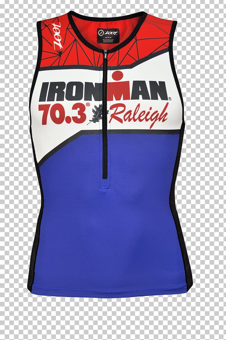 Sports Fan Jersey T-shirt Ironman 70.3 Sleeveless Shirt PNG, Clipart, Active Shirt, Brand, Clothing, Electric Blue, Gilets Free PNG Download