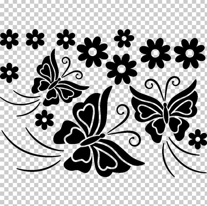 Floral Design Petal Leaf PNG, Clipart, Black, Black And White, Black M, Branch, Butterfly Free PNG Download