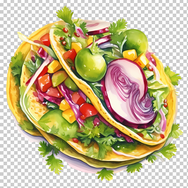 National Taco Day - Colorful Tacos With Fresh Vegetables PNG