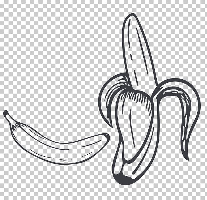 Black And White Drawing Banana Cartoon PNG, Clipart, Auglis, Banana Leaf, Banana Leaves, Bananas, Banana Tree Free PNG Download