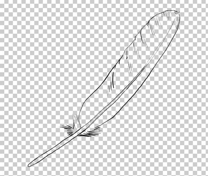 Feather Line Art Drawing PNG, Clipart, Animals, Art, Black And White, Cold Weapon, Color Free PNG Download