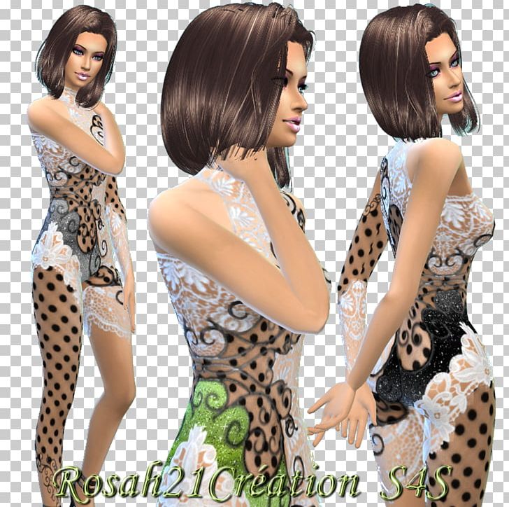 Polka Dot Cocktail Dress Shoulder Brown Hair Wig PNG, Clipart, Arabesque, Black, Black Hair, Brown, Brown Hair Free PNG Download