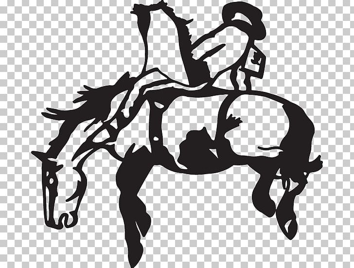 Bronc Riding Mustang Bucking Decal Sticker PNG, Clipart, Art, Bareback Riding, Black And White, Bronc Riding, Bull Riding Free PNG Download