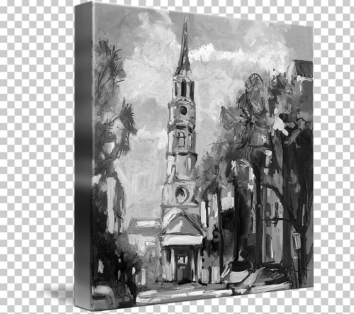 Gallery Wrap Oil Painting St Phillips Church Canvas PNG, Clipart, Art, Artwork, Black And White, Canvas, Chapel Free PNG Download