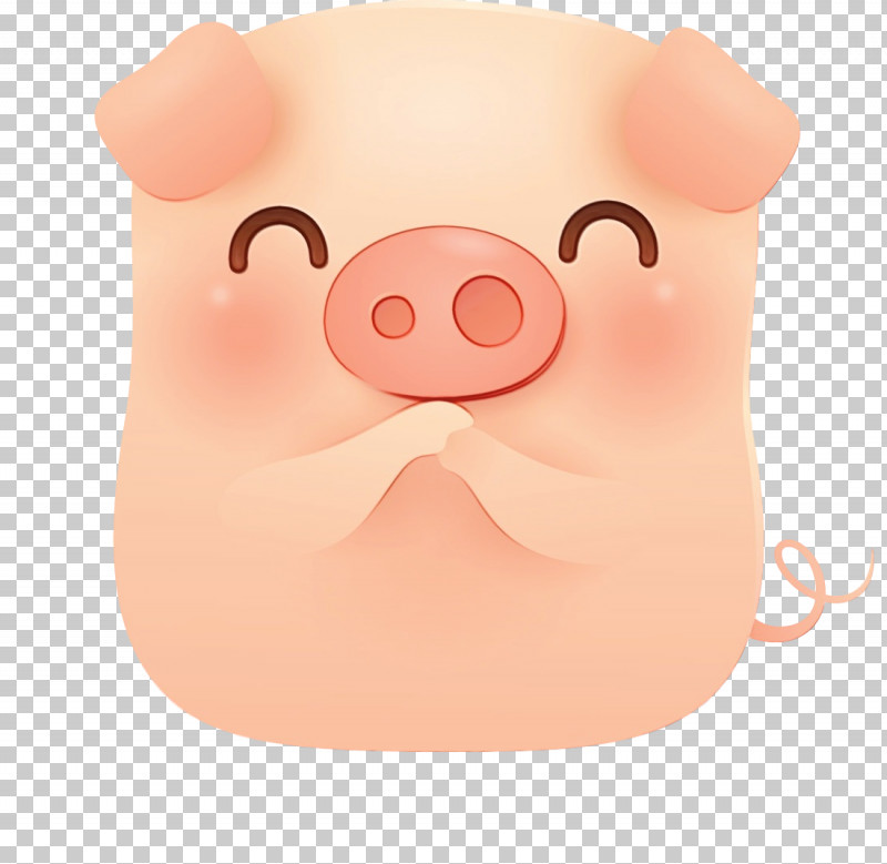 Pink Nose Cartoon Suidae Head PNG, Clipart, Cartoon, Cute Pig, Head, Livestock, Nose Free PNG Download