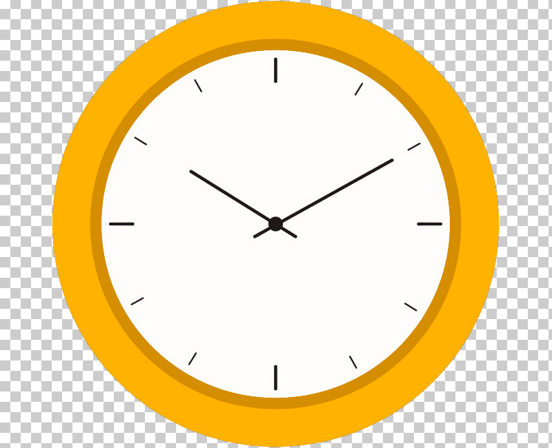 Clock Analog Watch Yellow Wall Clock Line PNG, Clipart, Alarm Clock, Analog Watch, Circle, Clock, Furniture Free PNG Download