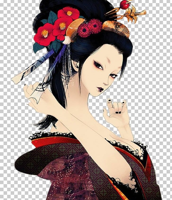 Japanese Art Geisha Illustrator PNG, Clipart, Art, Artist, Black Hair, Costume Design, Fashion Accessory Free PNG Download