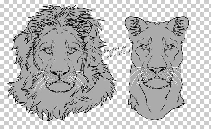 Lion Tiger Felidae Whiskers Sketch PNG, Clipart, Artwork, Big Cats, Black And White, Carnivoran, Cat Like Mammal Free PNG Download