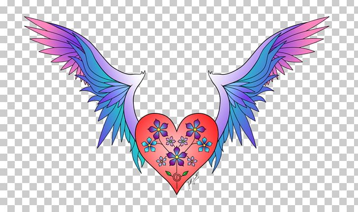 Heart Wings Haerts Color Drawing PNG, Clipart, Abstract Paintings, Beak, Color, Coloring Book, Drawing Free PNG Download
