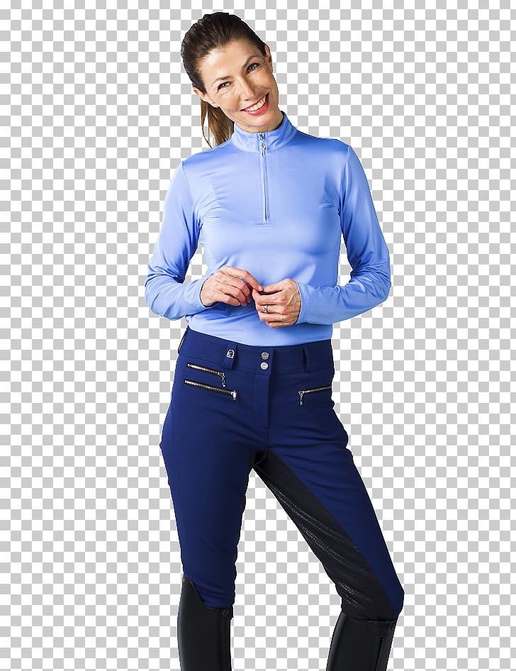 Jeans T-shirt Shoulder Outerwear Sleeve PNG, Clipart, Abdomen, Blue, Clothing, Cobalt Blue, Electric Blue Free PNG Download