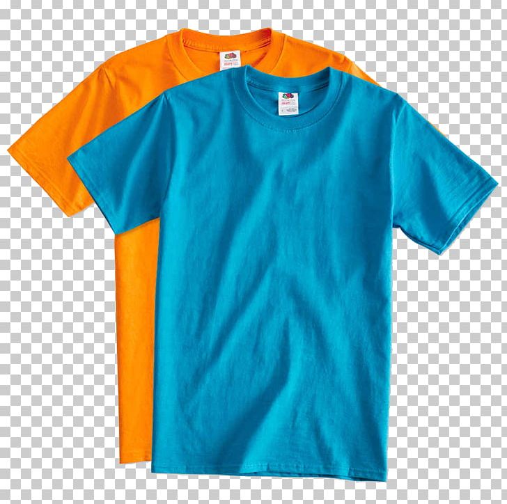 Printed T-shirt Fruit Of The Loom Long-sleeved T-shirt Clothing PNG, Clipart, Active Shirt, Aqua, Azure, Blue, Brand Free PNG Download