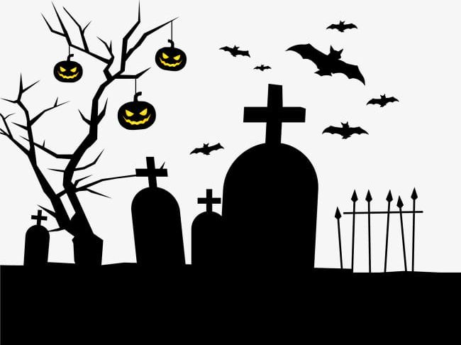 Black Horror Cemetery PNG, Clipart, Black, Black Clipart, Cemetery, Cemetery Clipart, Decorative Free PNG Download