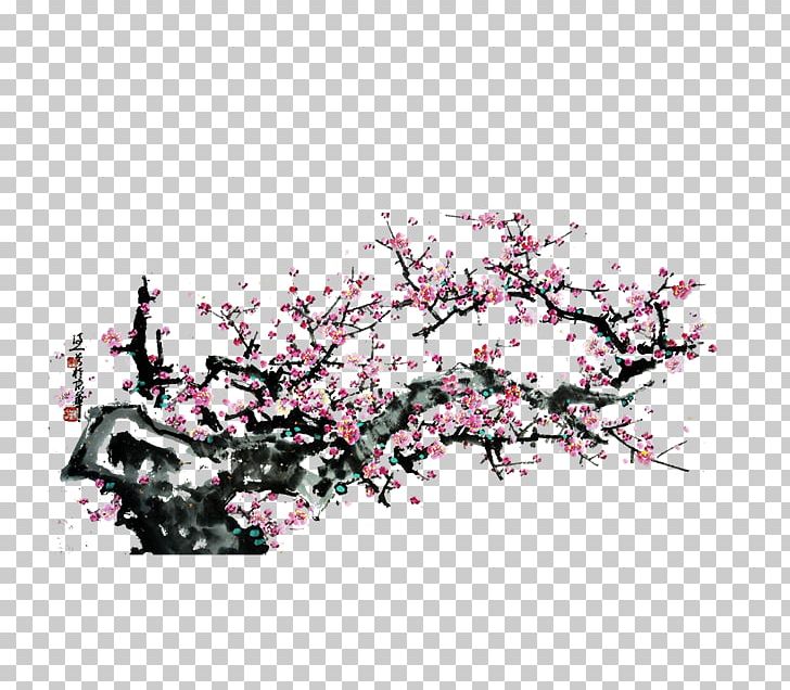 Ink Wash Painting Jiangnan China PNG, Clipart, Blossom, Branch, Cherry Blossom, China, Chinese Painting Free PNG Download
