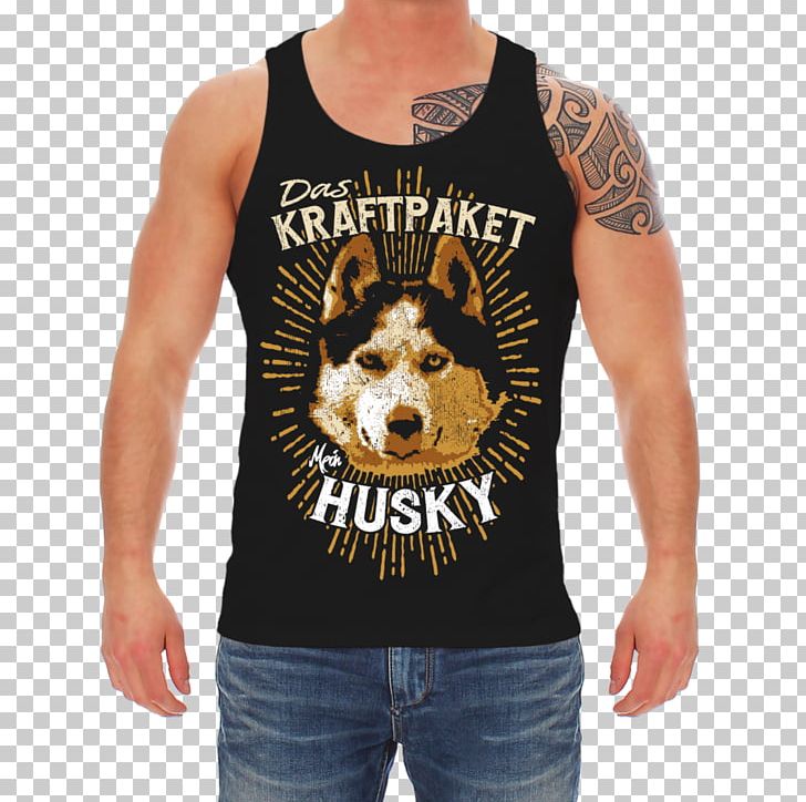 T-shirt Top Sleeveless Shirt Clothing PNG, Clipart, Brand, Clothing, Husky Dog, Jumper, Muscle Free PNG Download