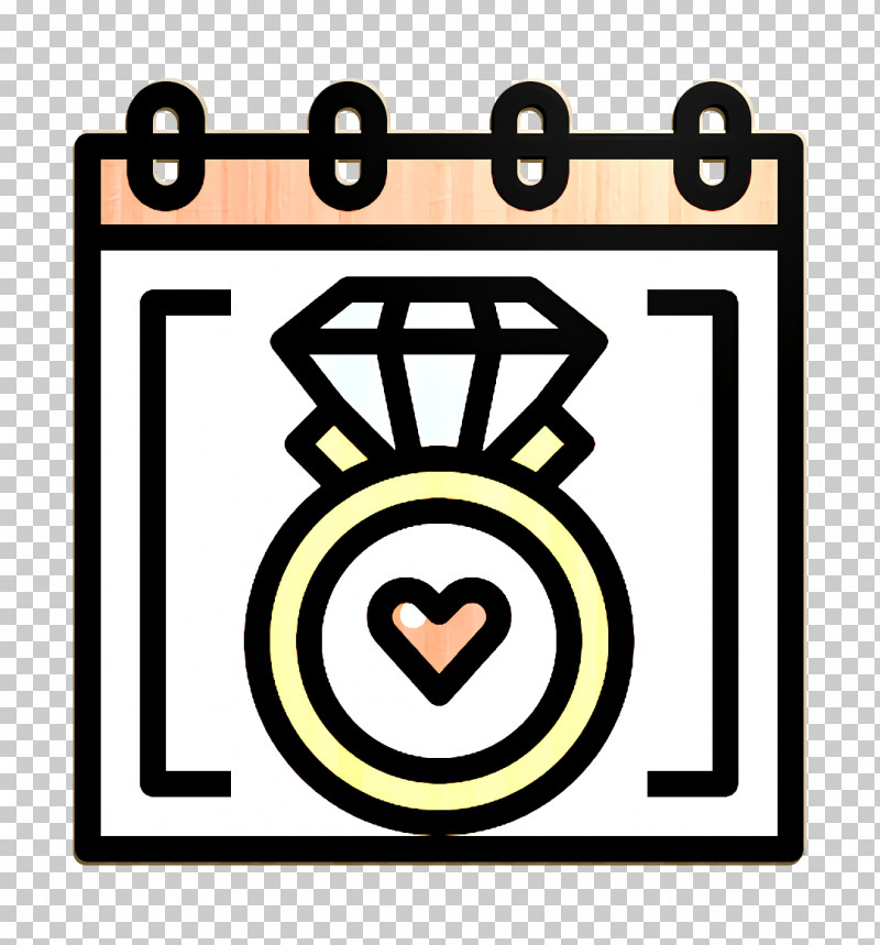 Wedding Icon Wedding Date Icon PNG, Clipart, Line, Symbol, Wedding Date Icon, Wedding Icon, Yellow Free PNG Download