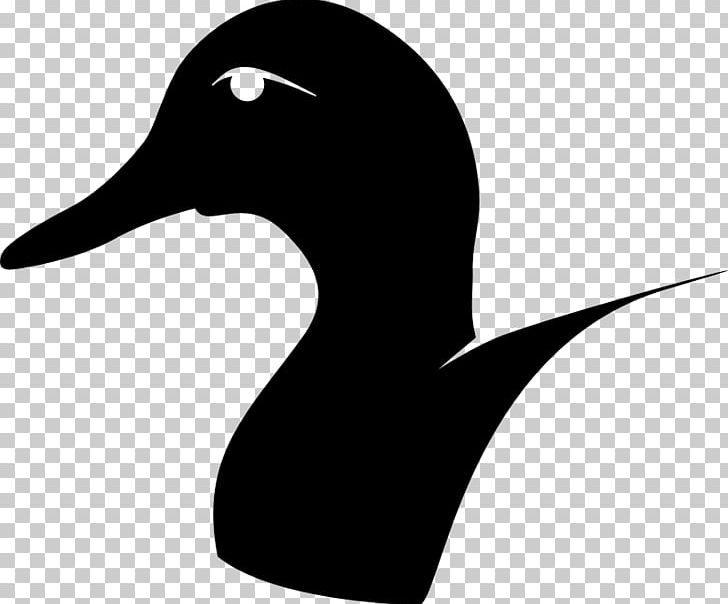 Donald Duck Goose Silhouette PNG, Clipart, Animals, Beak, Bird, Black And White, Cartoon Free PNG Download