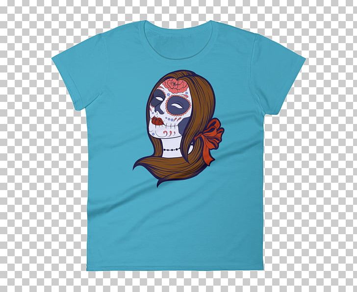 T-shirt Calavera Sleeve Top Clothing PNG, Clipart, Blue, Calavera, Clothing, Cotton, Day Of The Dead Free PNG Download