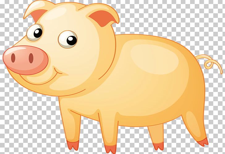 Domestic Pig Sticker Porky Pig PNG, Clipart, Animals, Carnivoran, Cartoon, Mammal, Orange Free PNG Download