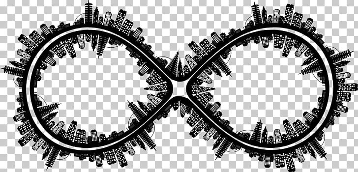 Infinity Symbol T-shirt Infinity Symbol PNG, Clipart, Architecture, Bicycle Drivetrain Part, Bicycle Part, Black And White, City Skyline Free PNG Download