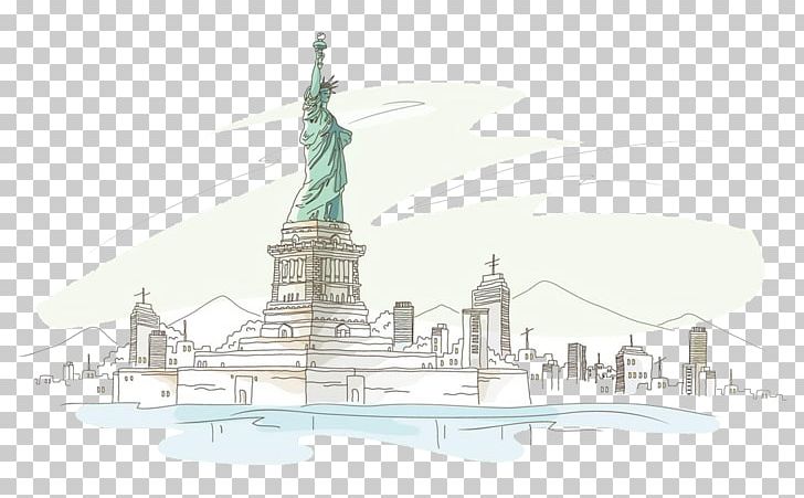Statue Of Liberty Drawing Monument Art PNG, Clipart, American, American Handpainted, Art, Colour, Diagram Free PNG Download